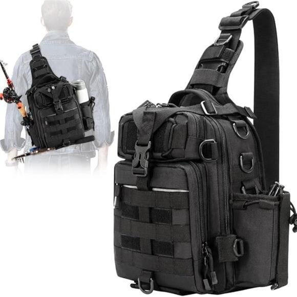 Outdoor Tackle Bag - Large Water-Resistant Fishing Backpack - Picture 7 of 7